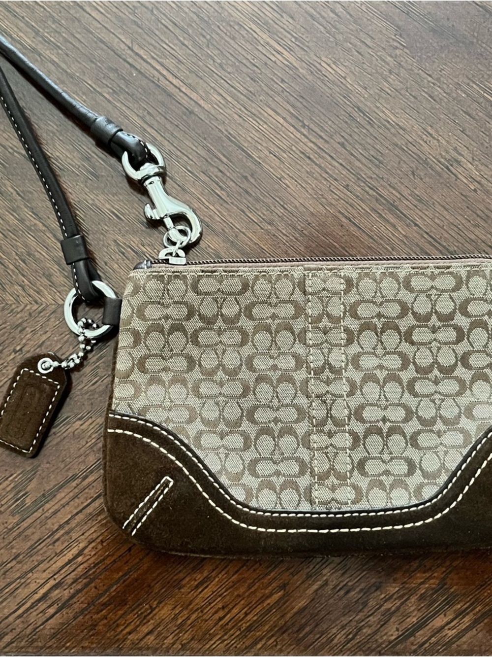 Coach Signature Canvas Wristlet